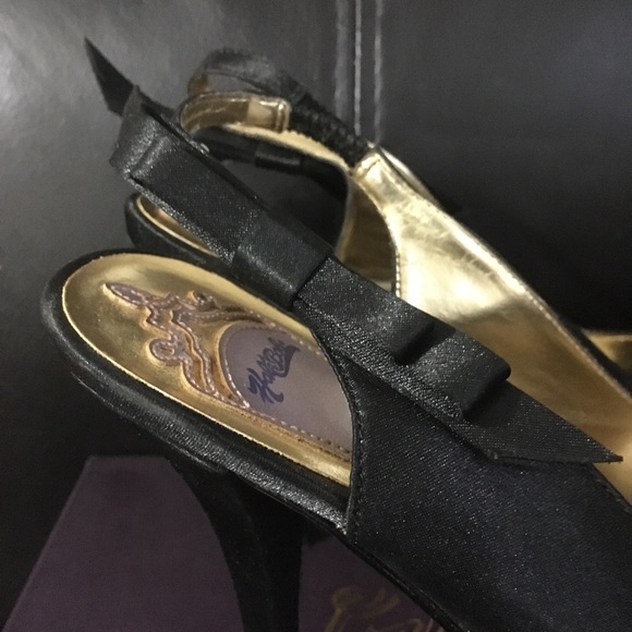 Hale Bob Satin Slingback Peep-toe Pumps - Picture 2 of 4